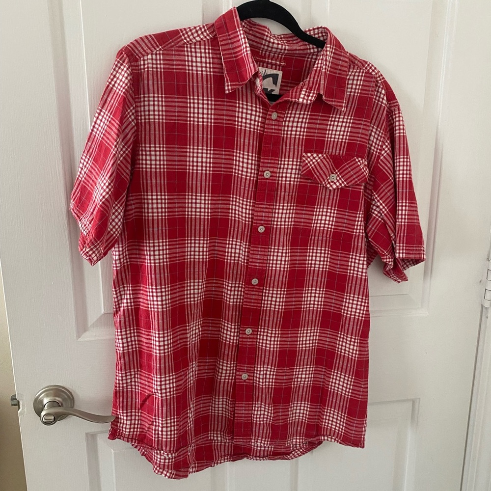 Mens mountain khakis short sleeve button down shirt